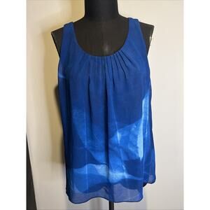 NWT DKNY Blue Layered Tank Top Watercolor Medium